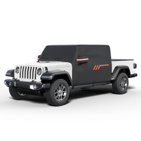 JOYTUTUS front view on Gladiator JT showing full cab protection and weather resistance