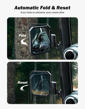 JOYTUTUS close-up of 9-inch mirror glass providing panoramic view