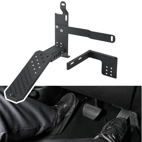 JOYTUTUS dead pedal front view showing flag design and durable finish for improved comfort