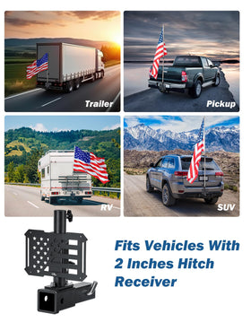JOYTUTUS flag pole inserted showing scale and compatibility up to 1.18 inches