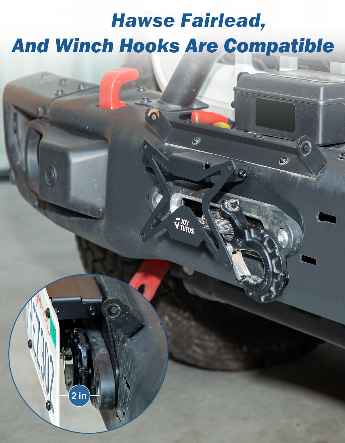 JOYTUTUS flip-up mechanism open for winch access and convenient clearance