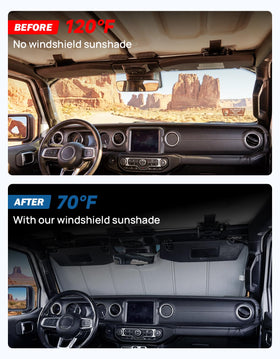 JOYTUTUS folded shade in storage pouch for compact space-saving