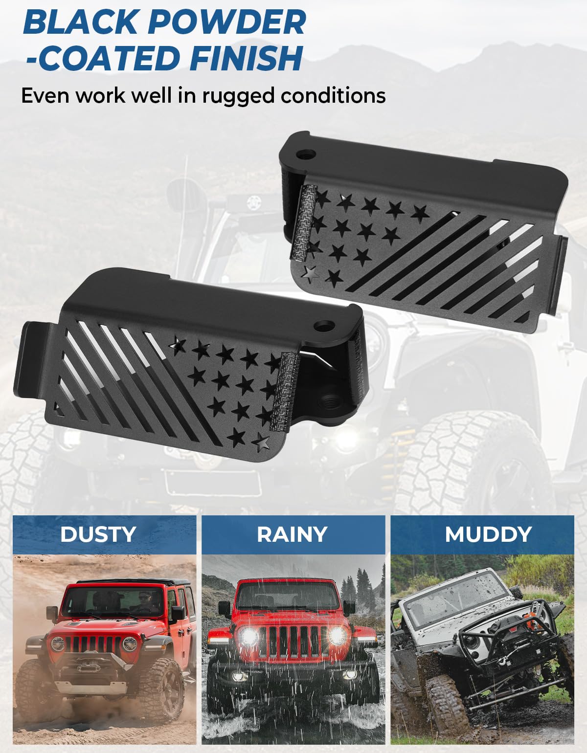 JOYTUTUS lifestyle image of Jeep with foot pegs at the beach showing comfort in use