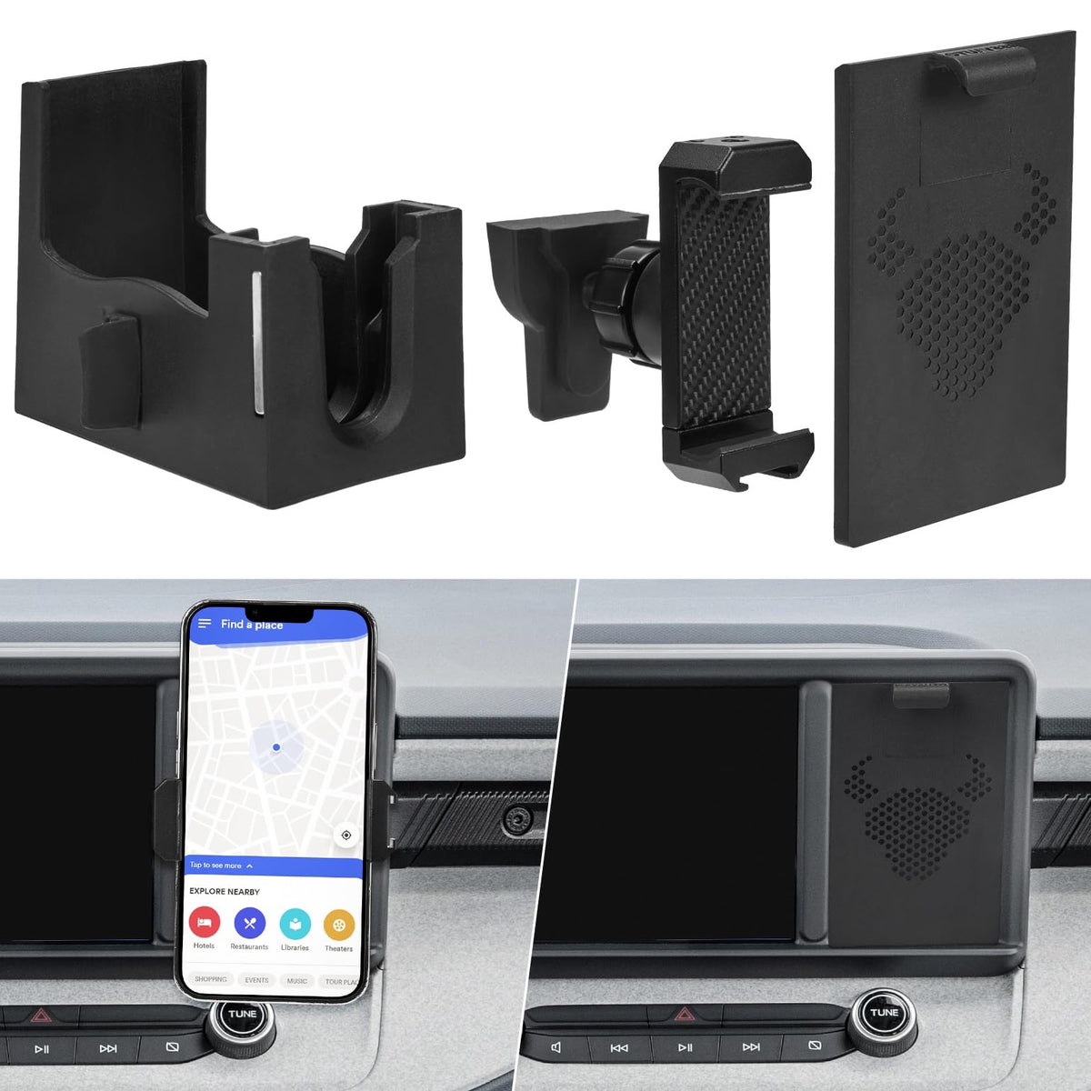 JOYTUTUS front faceplate installed in Maverick cubby for clean dash look