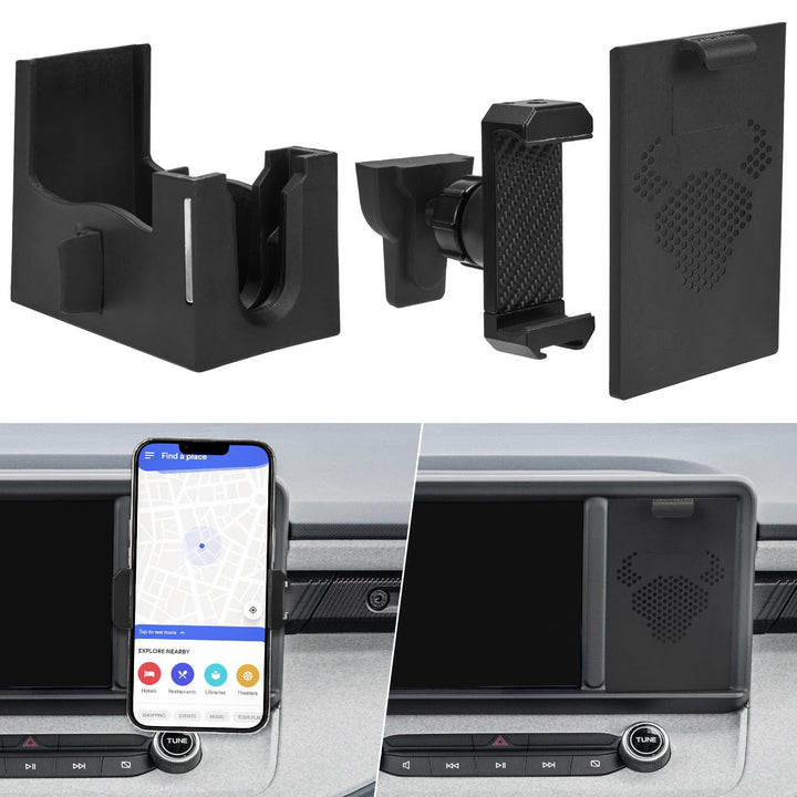 JOYTUTUS front faceplate installed in Maverick cubby for clean dash look