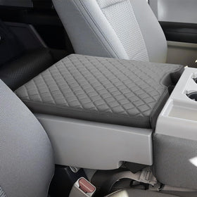 JOYTUTUS front view of gray center console cover showing neat fit and protection