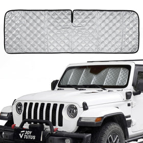 JOYTUTUS front packaging on Jeep windshield showing exact fit benefit