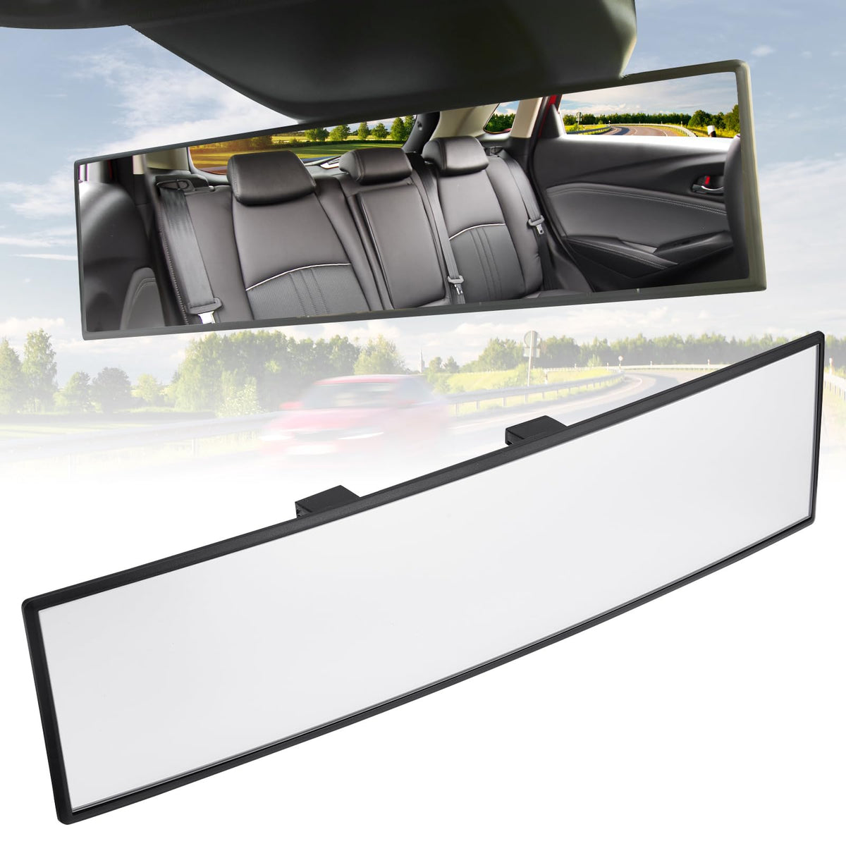JOYTUTUS front view of two mirrors showing product and clear wide benefit