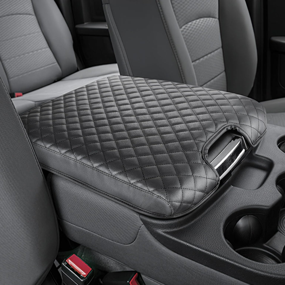 JOYTUTUS front view of console cover showing sleek leather look and protection