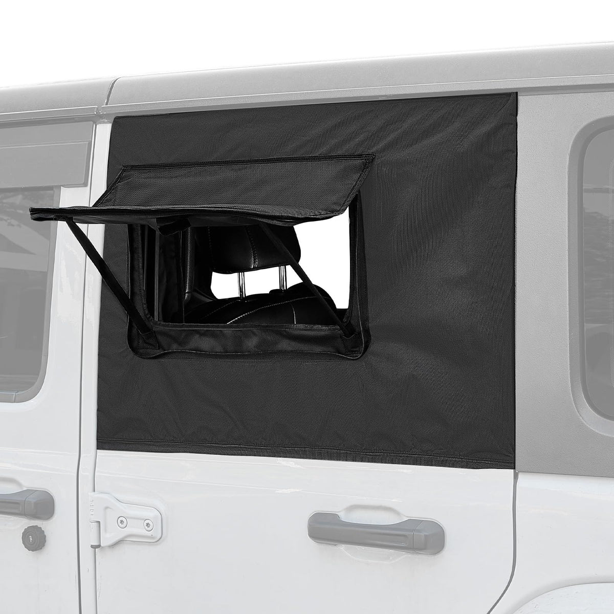 JOYTUTUS front packaging showing two black rear side window covers benefits protection