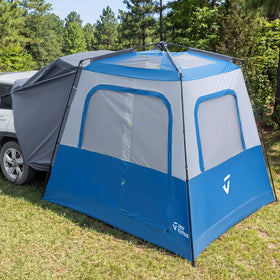 JOYTUTUS front view attached to SUV showing spacious shelter and quick setup benefit