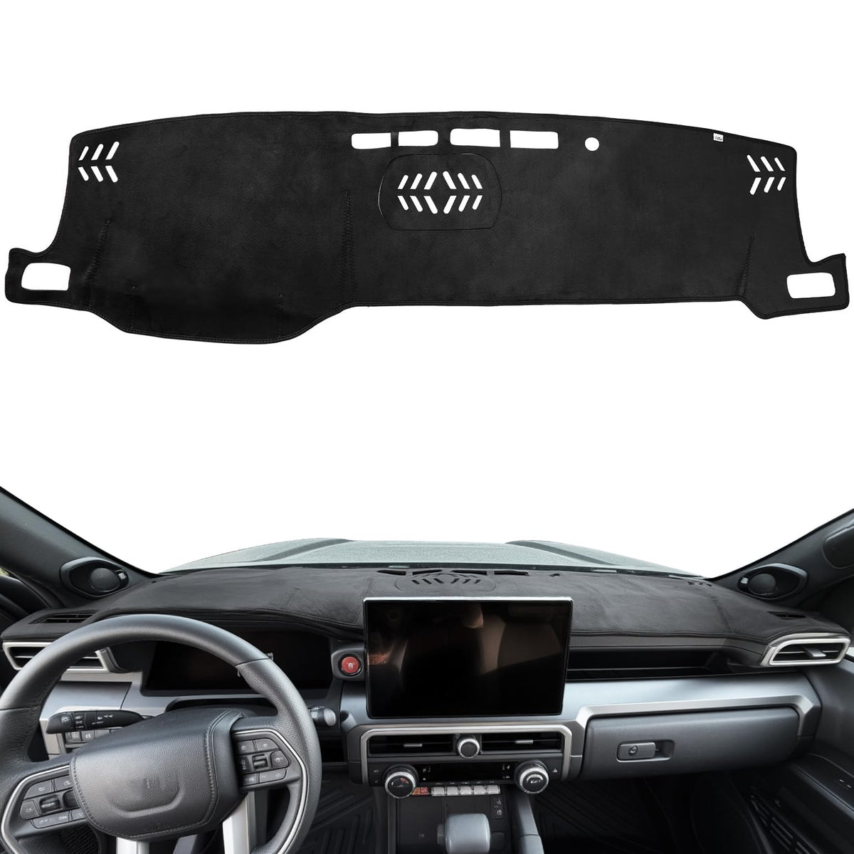 JOYTUTUS front view dashboard cover fitted in vehicle, reduces glare