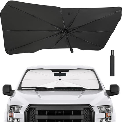 JOYTUTUS front view installed on Ford F150 showing full windshield coverage and sun reduction