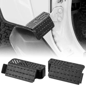 JOYTUTUS front view of foot pegs showing durable metal and clamp for easy install