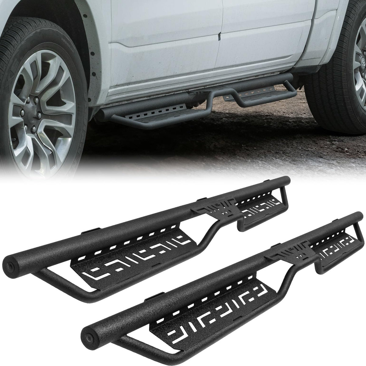 JOYTUTUS front view installed on Ram 1500 showing clean fit and sturdy step
