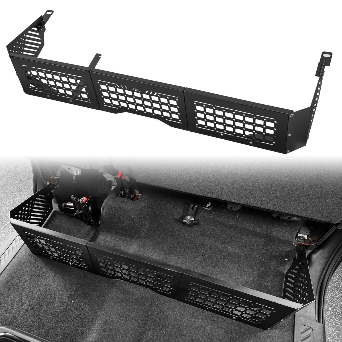 JOYTUTUS front view installed under seat showing tidy hidden storage and improved organization
