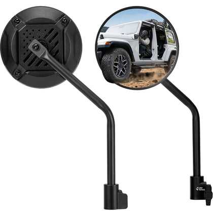 JOYTUTUS front view mirror assembled showing wide field-of-view benefit