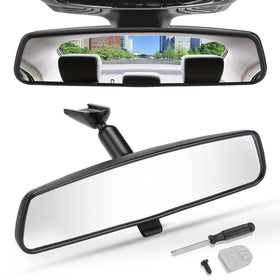 JOYTUTUS front view mirror showing wide 10.6-inch reflective surface and clear visibility benefit