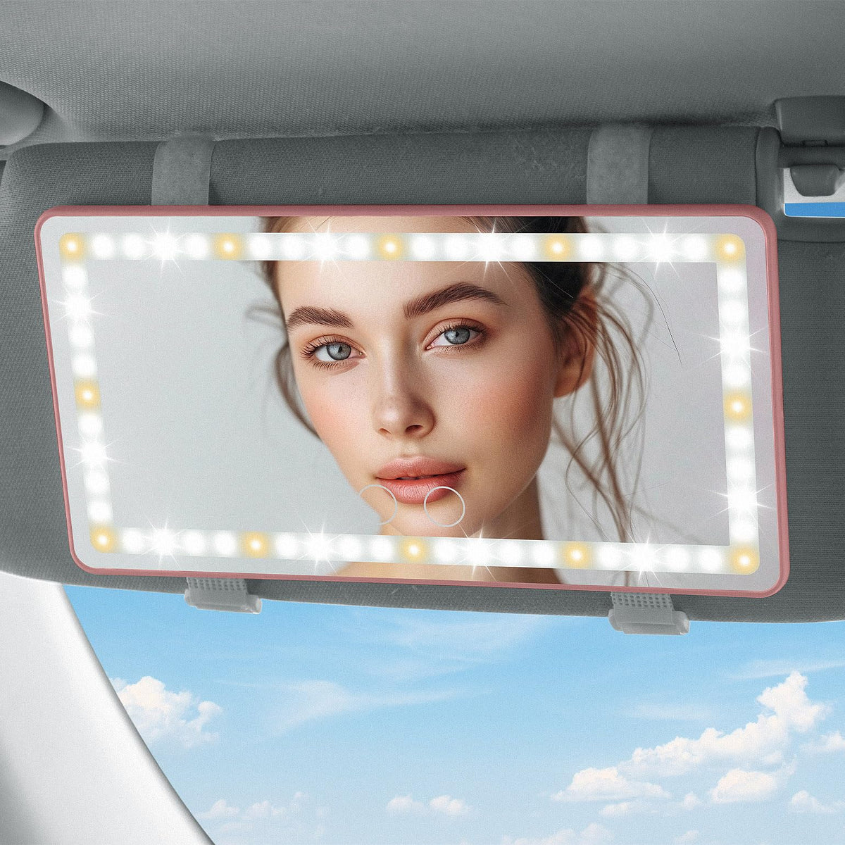 JOYTUTUS front view mirror showing full illuminated surface and even lighting benefit