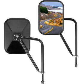 JOYTUTUS front-mounted mirrors on hinge showing clear road view benefit