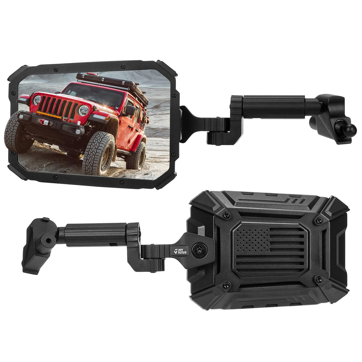 JOYTUTUS front view mirror mounted on Jeep, improves rear visibility