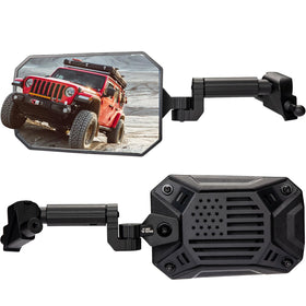 JOYTUTUS front-mounted mirror on hinge showing secure fit and clearer view