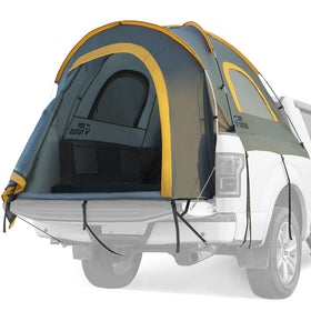 JOYTUTUS front view tent set on truck bed showing secure fit and quick setup