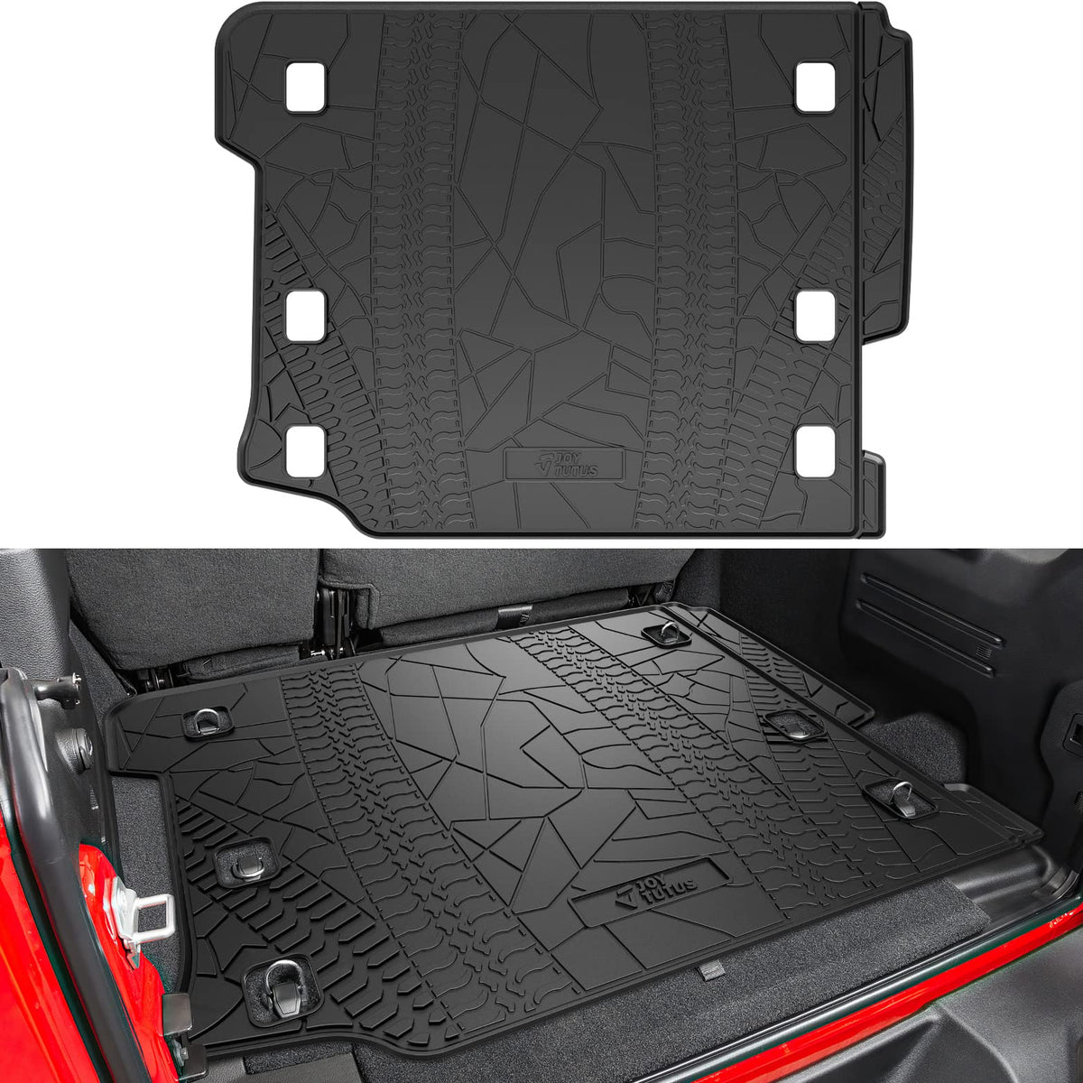 JOYTUTUS front view of cargo mat showing precise fit and quick protection