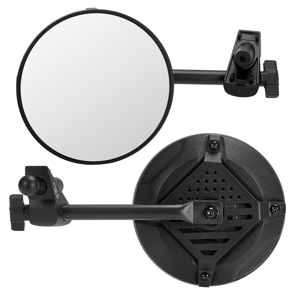JOYTUTUS front view of mirror and hardware showing complete kit and quick install benefits