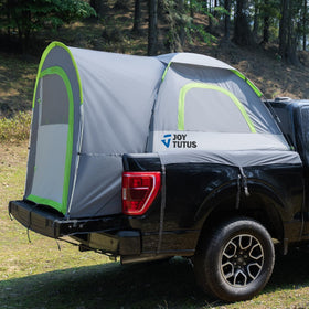 JOYTUTUS front view on truck bed showing secure shelter and quick setup benefit
