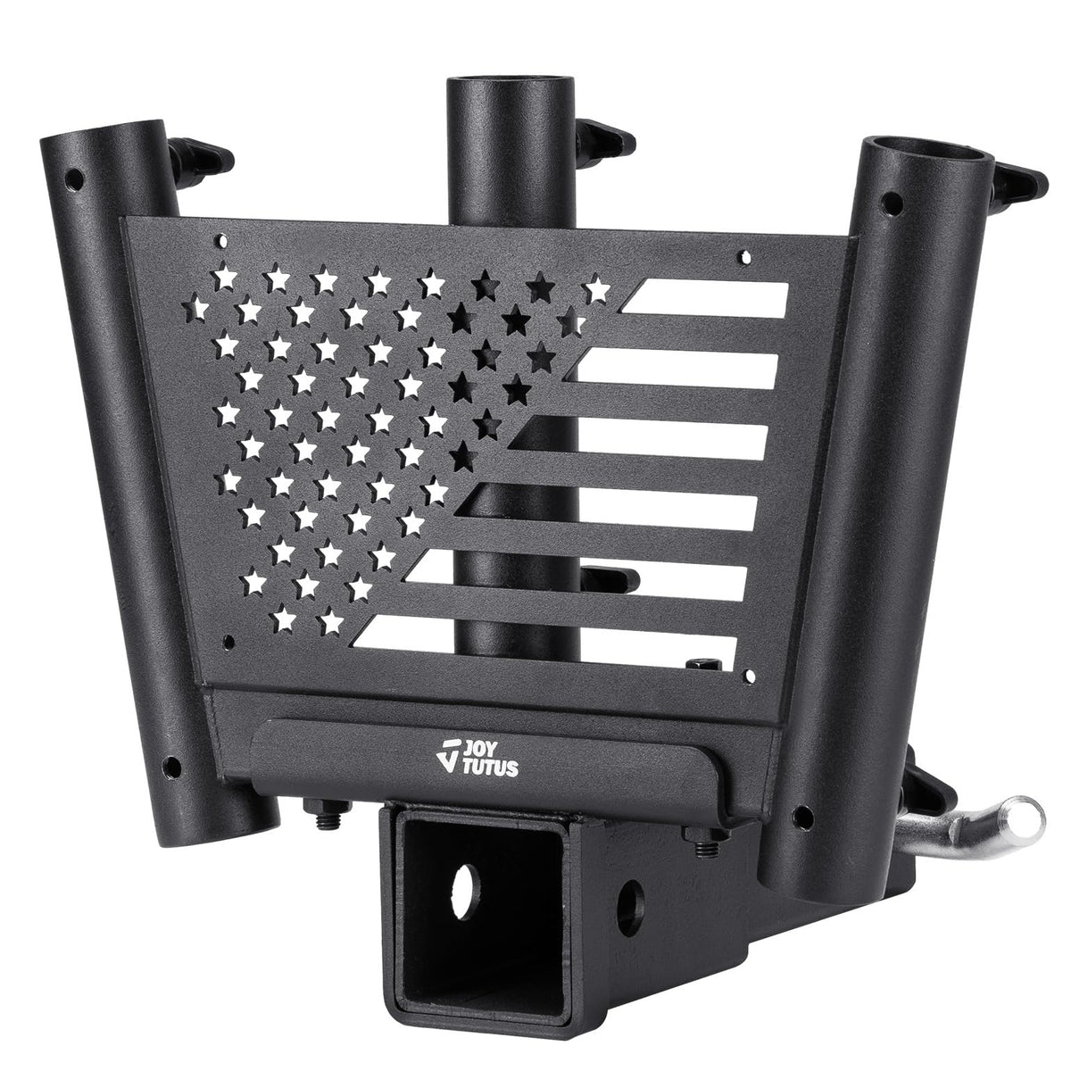 JOYTUTUS front view showing triple flag sockets and durable finish for clear display