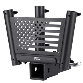 JOYTUTUS front view showing triple flag sockets and durable finish for clear display