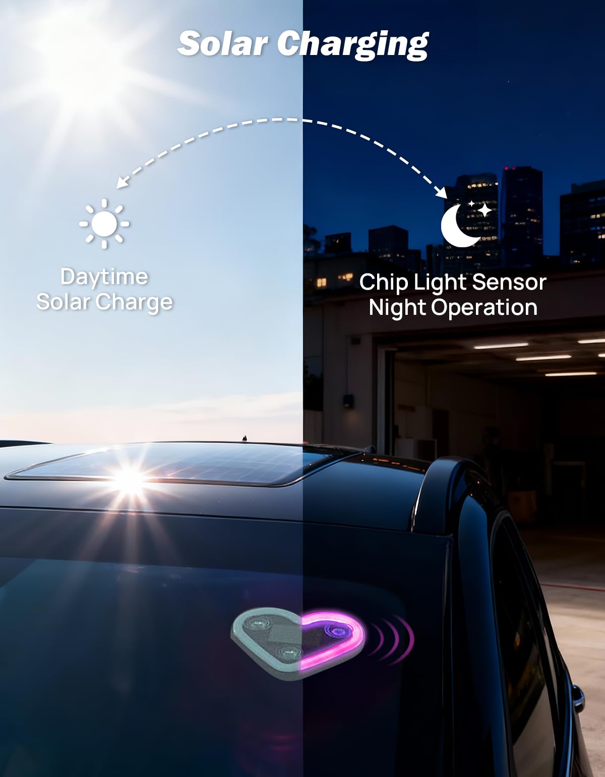 JOYTUTUS heart neon on car dashboard providing soft ambient lighting