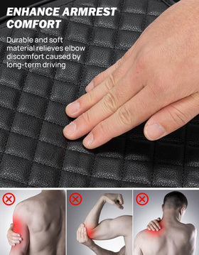 JOYTUTUS driver resting arm on padded console for added comfort