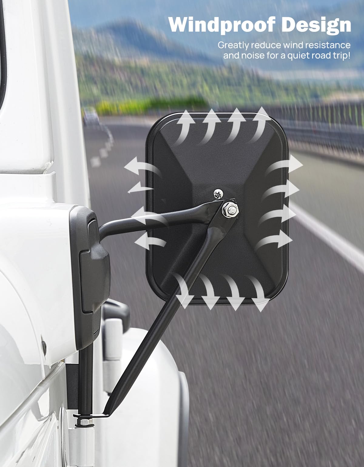 JOYTUTUS mirror installed on door hinge for easy bolt-on fit