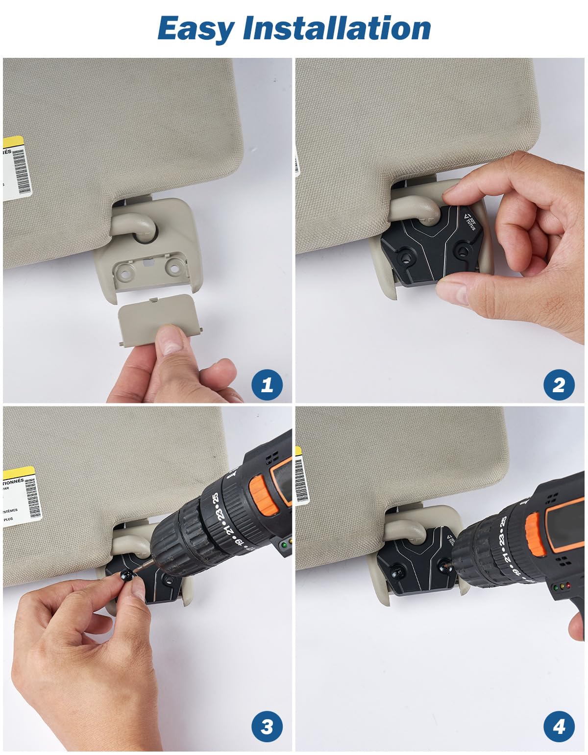 JOYTUTUS visor clips with basic tools illustrating easy installation