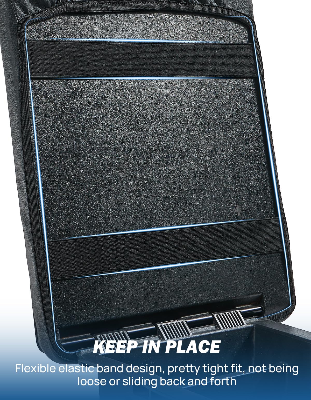 JOYTUTUS installed on Ford jump-seat console showing secure snug fit
