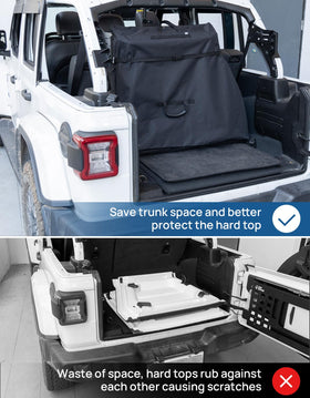 JOYTUTUS bag installed in Jeep trunk demonstrating secure in-vehicle storage