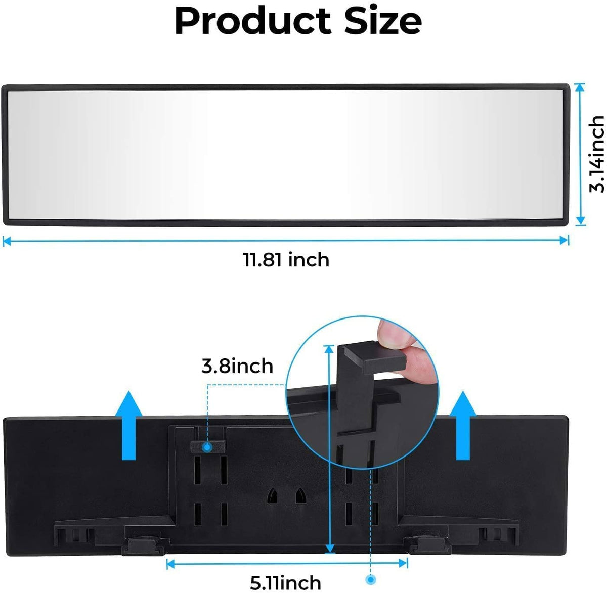 JOYTUTUS mirror installed in SUV showing wider rear visibility benefit