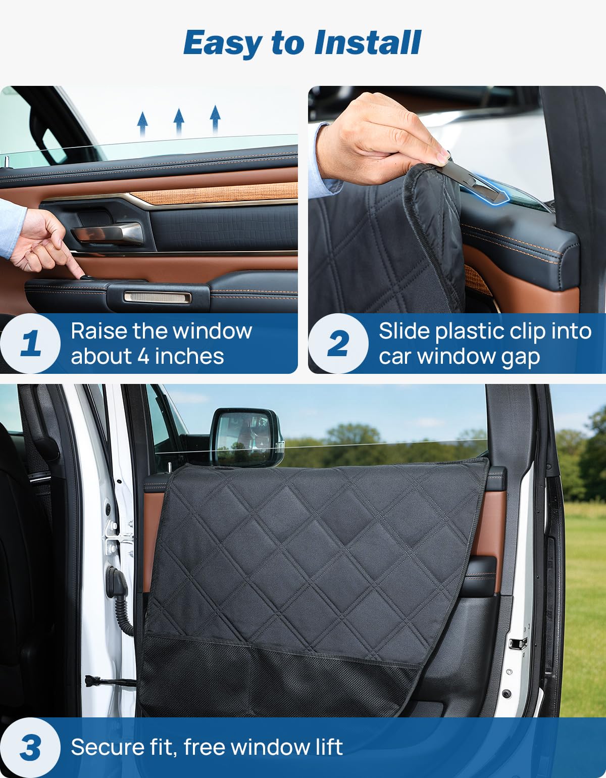 JOYTUTUS protector installed on a truck rear door demonstrating fit and protection