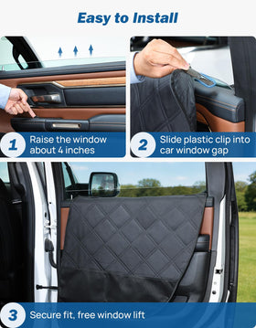 JOYTUTUS protector installed on a truck rear door demonstrating fit and protection