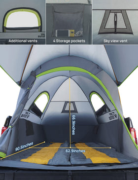 JOYTUTUS interior view with mesh pockets keeping gear organized and off mattress