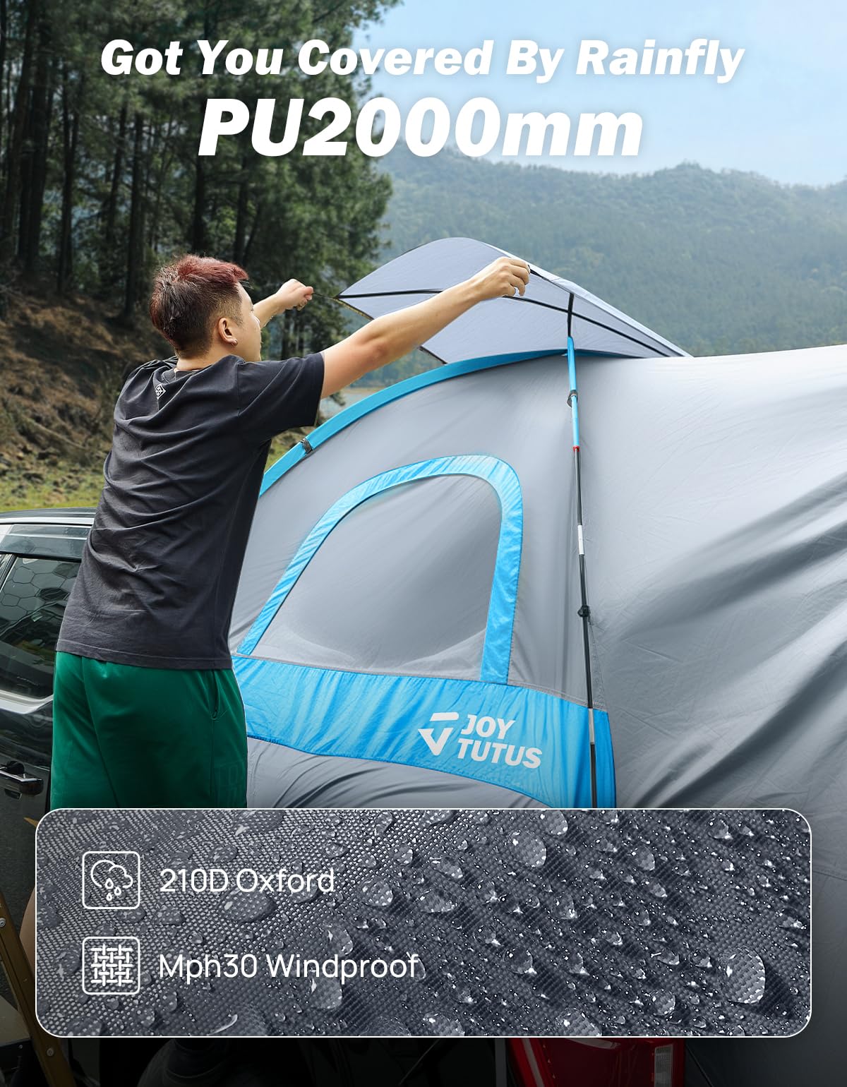 JOYTUTUS interior with two-person air mattress showing sleeping space