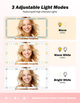 JOYTUTUS close-up of LED array highlighting even illumination for makeup
