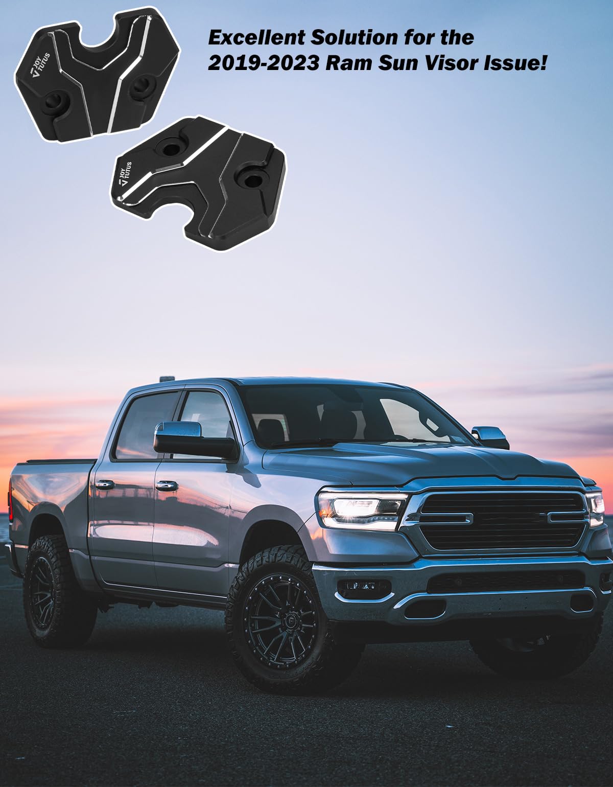 JOYTUTUS interior shot of Ram 1500 with repaired visor offering clean look