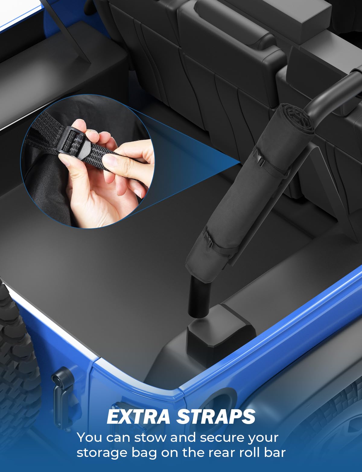 JOYTUTUS lifestyle image of Jeep with removed windows and protected panels