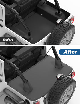 JOYTUTUS lifestyle shot on an overland Jeep showing protected gear and quick access