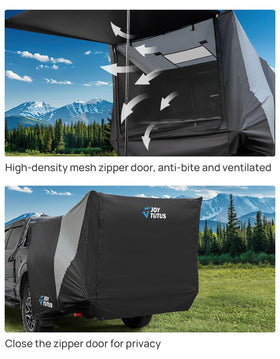 JOYTUTUS mesh door with opaque zipper panel offering privacy and ventilation