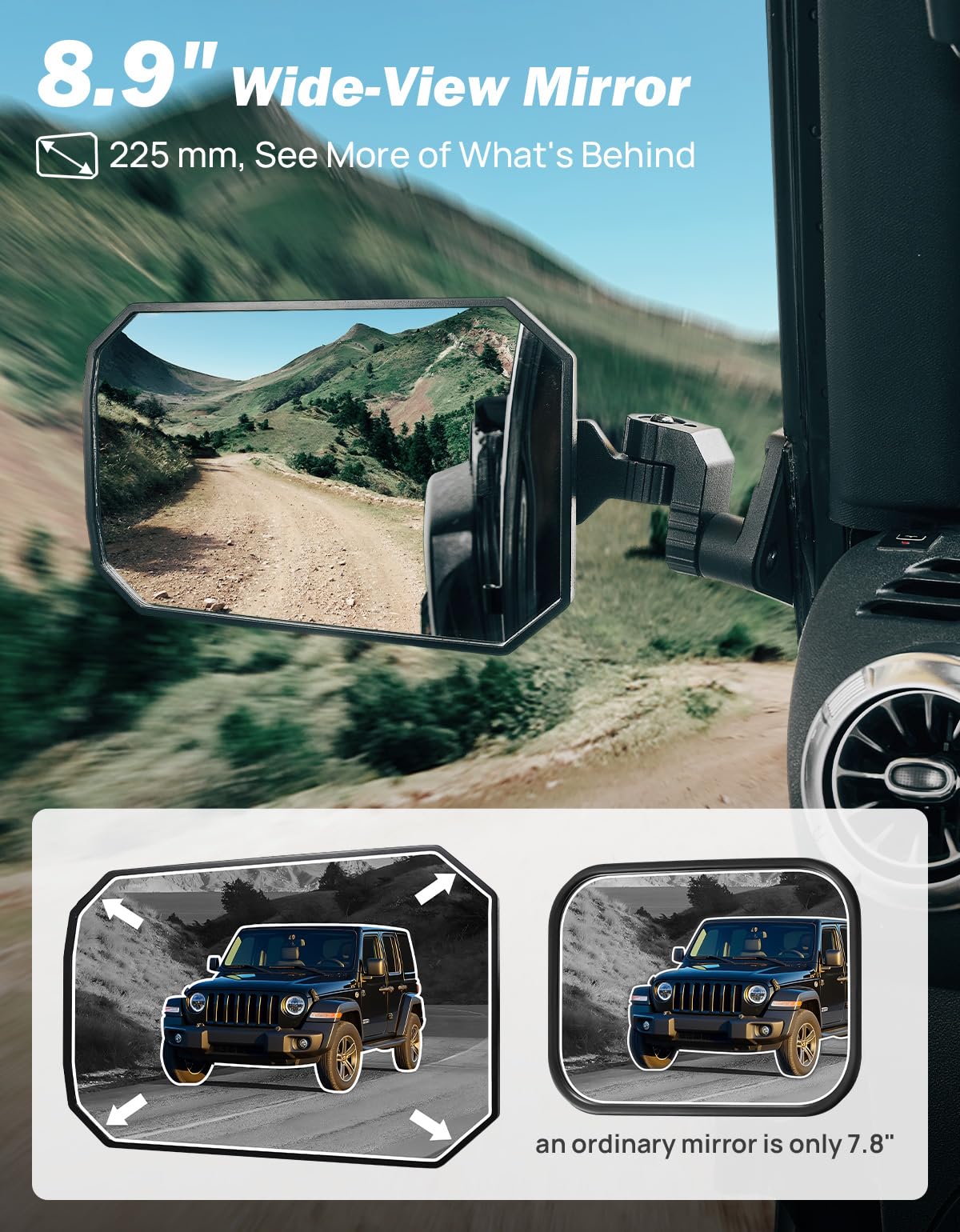 JOYTUTUS mirror close-up glass with clear, distortion-free view benefit