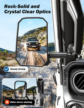 JOYTUTUS mirror face set to angled view for wider road visibility